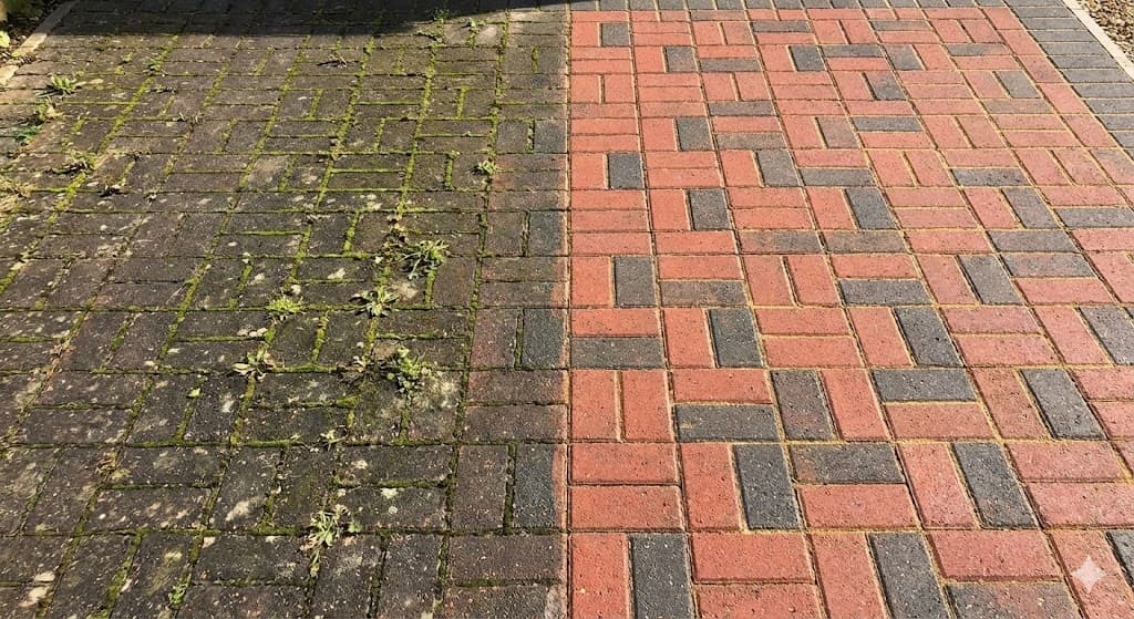 Drive cleaning before and after