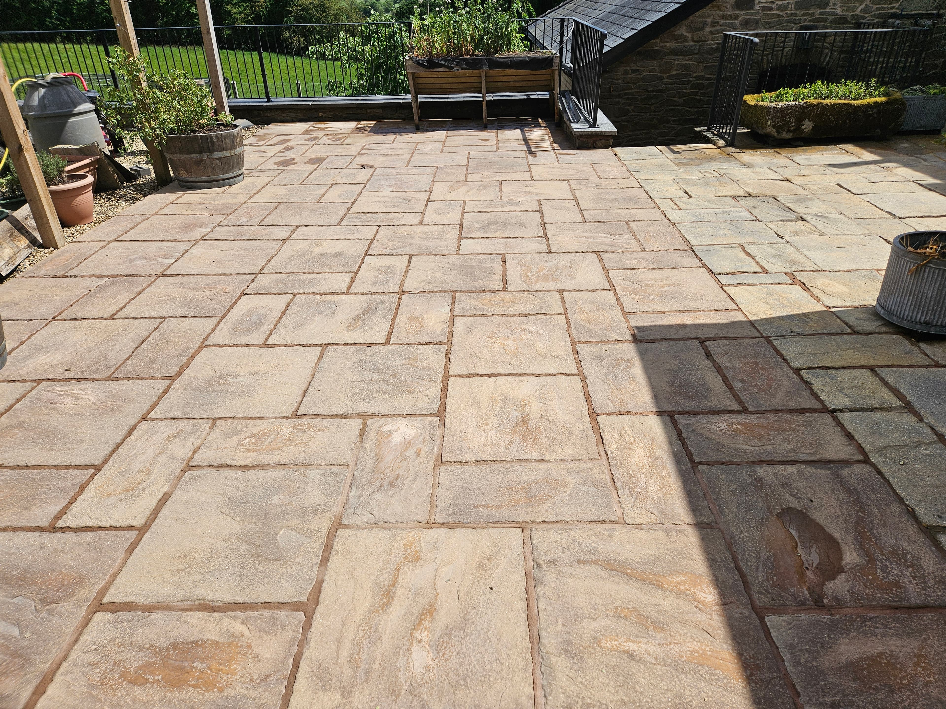 Patio after cleaning in Checkley, Herefordshire